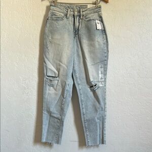 NWT Old Navy Blue Ankle Cropped Jeans with Distressed Details
